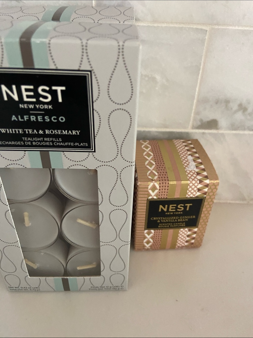 NEST Fragrances White Tea & Rosemary Tea Light Candles - Set of 2 (White) - Picture 8 of 16